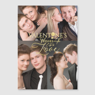 Moderne Valentinstag-Fotocollage Magnetkarte