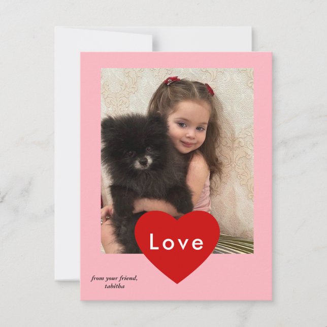 moderne Valentinstag-Fotokarte, einfache Valentine Feiertagskarte (Vorderseite)