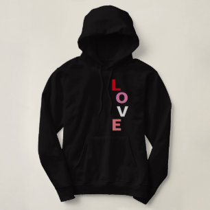 Moderne Valentinstag Fun Liebe Vertikale Typografi Hoodie