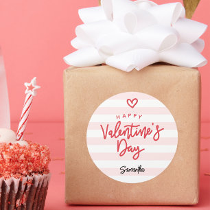Moderne Valentinstag-Gunst Runder Aufkleber