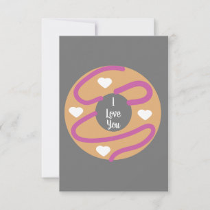 Moderne Valentinstag-Herzen-Donut-Glasur Karte