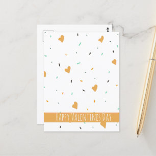 Moderne Valentinstag-Streusel-Herzen Senf   Postkarte