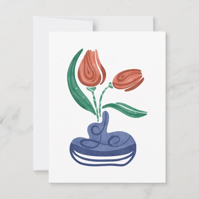 Moderne Vase mit Tulips | Floral Still Life Art (Vorderseite)