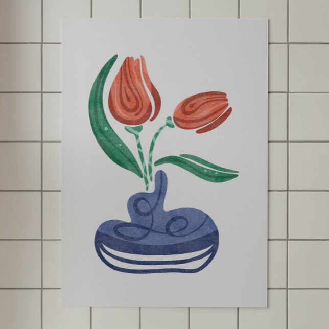 Moderne Vase mit Tulips | Floral Still Life Art Poster (Von Creator hochgeladen)