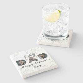 Moderne Vater-FotoCollage Steinuntersetzer