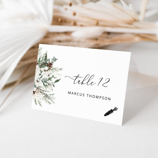 Moderne Vegetarier-Platzkarten Tischnummer (Von Creator hochgeladen)