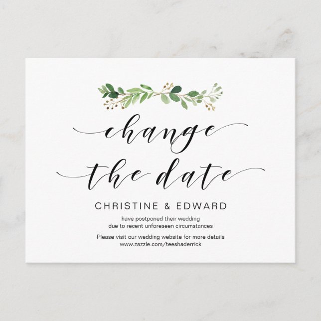 Moderne Vegetation, Datumsänderung, Zurückgestellt Postkarte (Vorderseite)