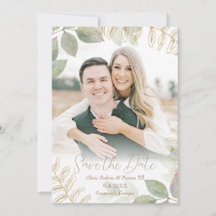 Moderne Vegetation mit Gold Save The Date