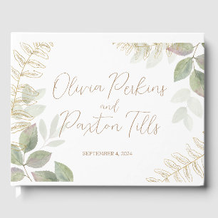 Moderne Vegetation mit Goldene Hochzeit Gästebuch