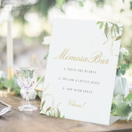 Moderne Vegetation und Gold Mimosa Bar Sockelschild