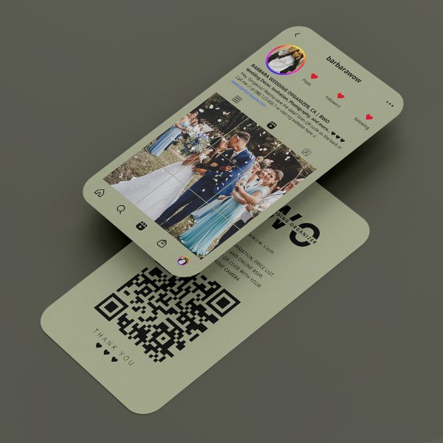 Moderne Veranstaltungsplaner - Startseite Visitenkarte (Modern Wedding Planner Organizer Instagram Sage Business Card
)