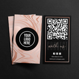 Moderne Verbindung mit QR-Rose in den USA - Gold B Visitenkarte