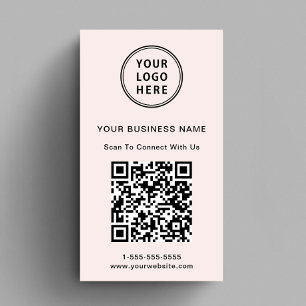 Moderne Verbindung mit unserem Logo QR Code Rosa Visitenkarte