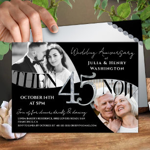 Moderne Verfeinerte 45. Hochzeitstag Einladung