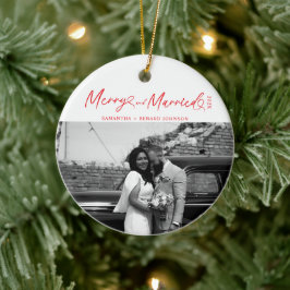 Moderne, Verheiratete Weihnachtsschrift Keramik Ornament