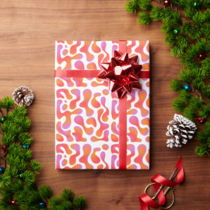 Moderne Verlaufs-Blobs in Rosa und Orange Geschenkpapier