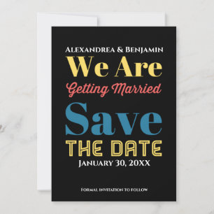 Moderne Verlobte Hochzeitskundgebung Save The Date