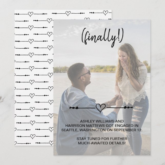 Moderne Verlobung des Herzens Save The Date (Vorne/Hinten)