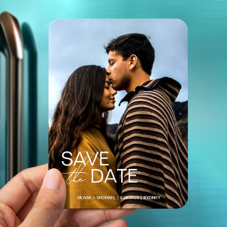 Moderne Verlobung Save the Date Gastgeschenke Hoch Magnet