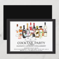 Moderne Verlobungs-Cocktail-Party Einladung
