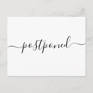 Moderne verschobene Hochzeitsanzeige Postkarte