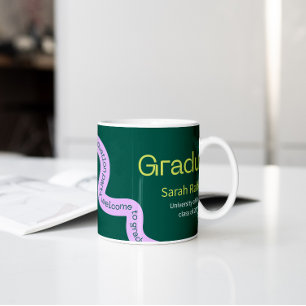 Moderne vert coloré typographie graduation Mug