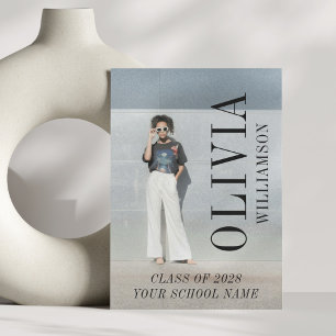 Moderne vertikale Fotogratulationskarte zum Namen Ankündigung