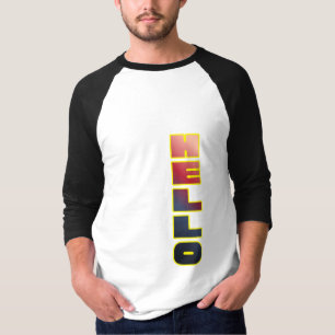 Moderne Vertikale Hello Grafik T-Shirt