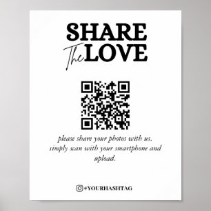 Moderne Verwendung der Liebe QR-Code weiß Poster