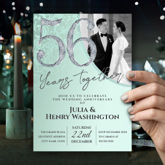 Moderne verzierte 56. Hochzeitstag-Feier Einladung
