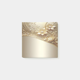 Moderne verzierte goldene Blumen-Post-it-Notes Post-it Klebezettel