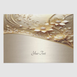 Moderne verzierte goldene Blumenelemente mit Perle Seidenpapier