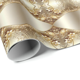 Moderne verzierte goldene Blumenverpackungspapier Geschenkpapier