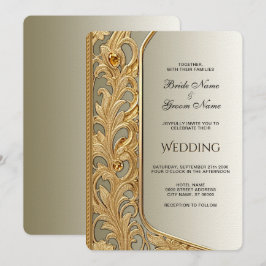Moderne Verzierte Hochzeitseinladung Einladung