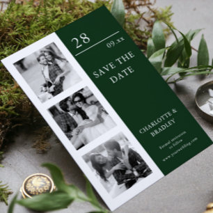 Moderne Vier-Foto-Minimalistische Hochzeit Save The Date