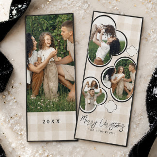 Moderne Vierpass-Familienfoto-Collage Weihnachten