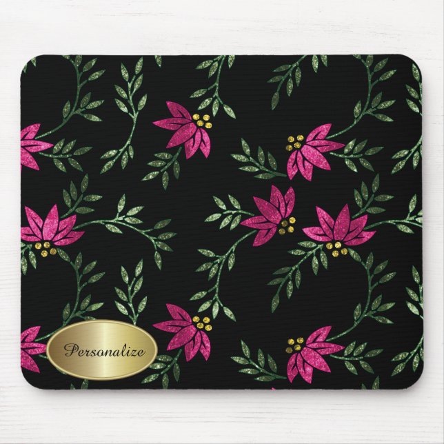 Moderne Viktorianische Blumen | Personalisieren Mousepad (Vorne)