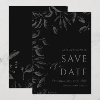 Moderne Viktorianische monochrome Grünflächen Save The Date