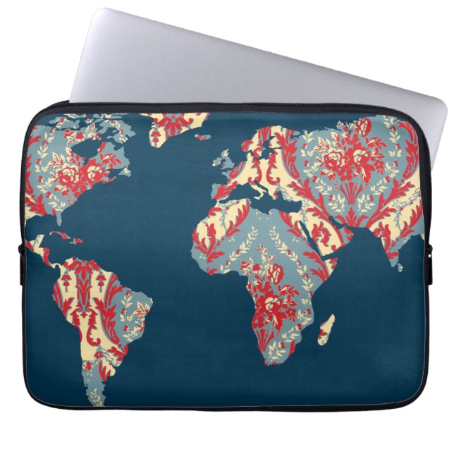Moderne Viktorianische Weltkarte | World Traveller Laptopschutzhülle (Vorderseite)