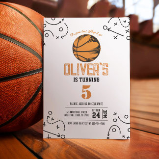 Moderne Vintage Basketball-Sporttaktik Geburtstag Einladung