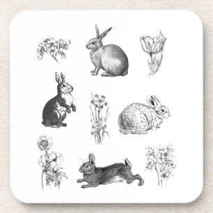 Moderne Vintage Bauernhäuser Osterkaninchen Getränkeuntersetzer