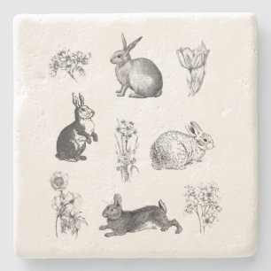 Moderne Vintage Bauernhäuser Osterkaninchen Steinuntersetzer