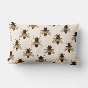 Moderne Vintage Bienenkönigin Zeichne Kissen