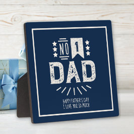 Moderne Vintage blaue Creme zum besten Vatertag Fotoplatte