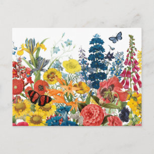 moderne Vintage Blume Postkarte