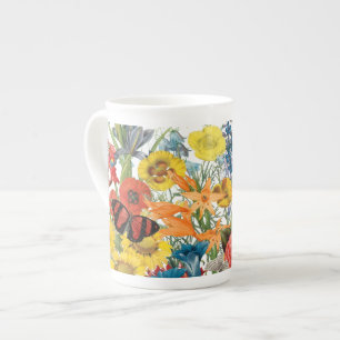 moderne Vintage Blume Prozellantasse