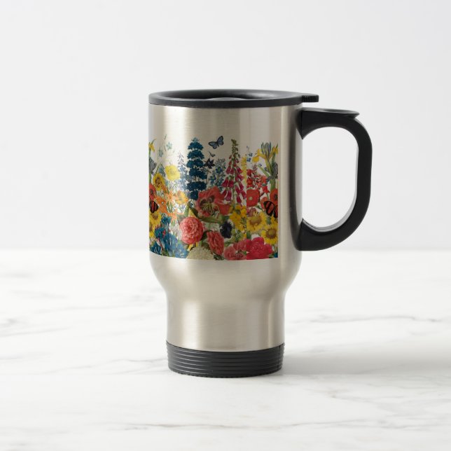 moderne Vintage Blume Reisebecher (Rechts)