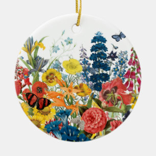 moderne Vintage-Blumen Keramikornament