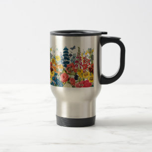 moderne Vintage-Blumen Reisebecher