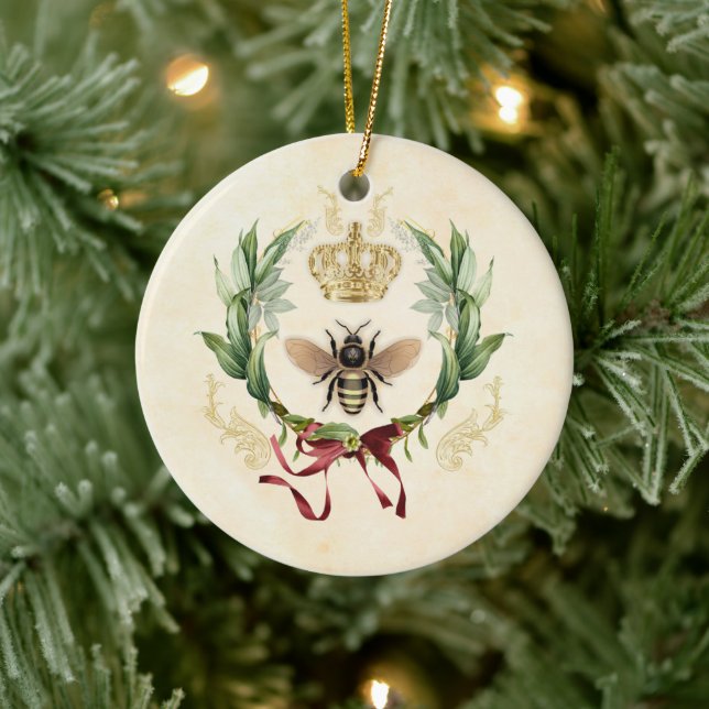 Moderne Vintage Botanische Königin Keramik Ornament (Baum)